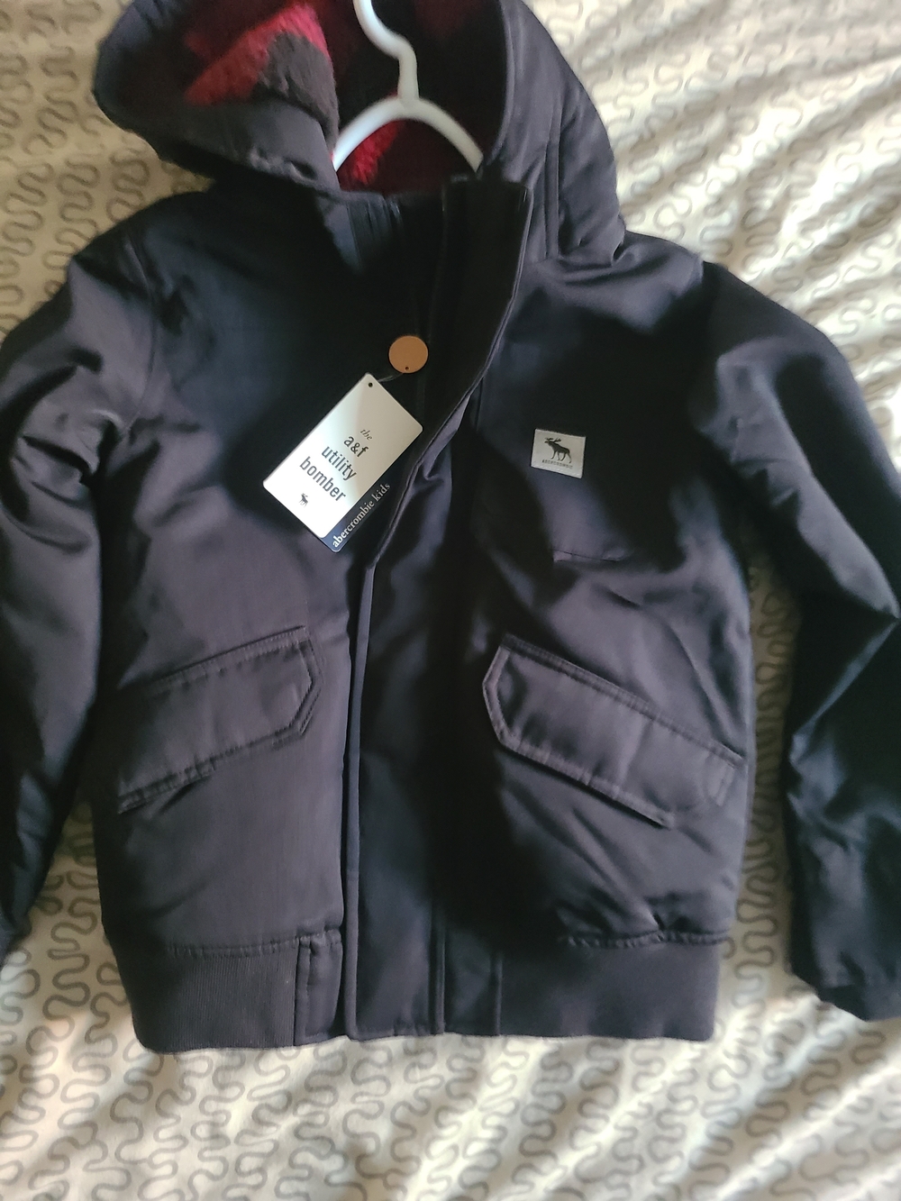 Abercrombie Kids Utility Bomber Jacket Size 9/10 NWT